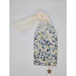 Foulard soyeux bleu