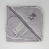 Sortie de bain en douceur avec gant - gris