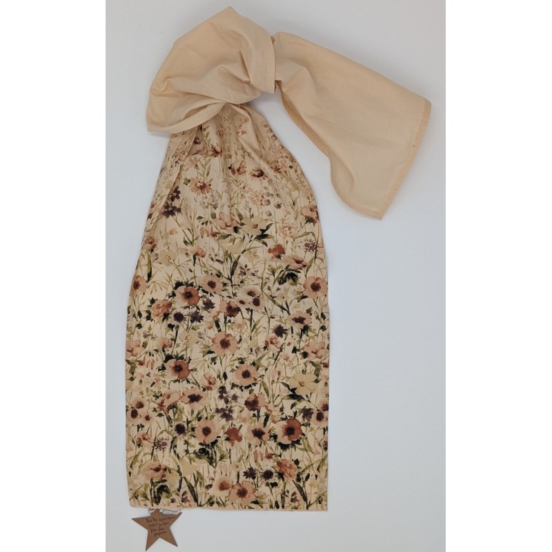 Foulard soyeux beige-marron
