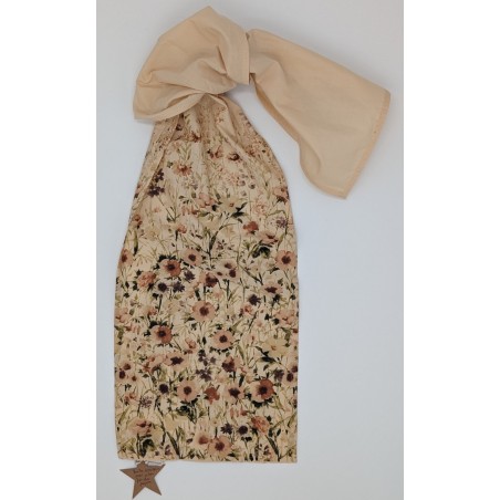Foulard soyeux beige-marron