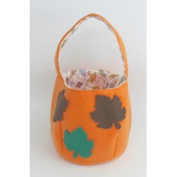Panier Halloween - grand modèle citrouille orange intérieur claire