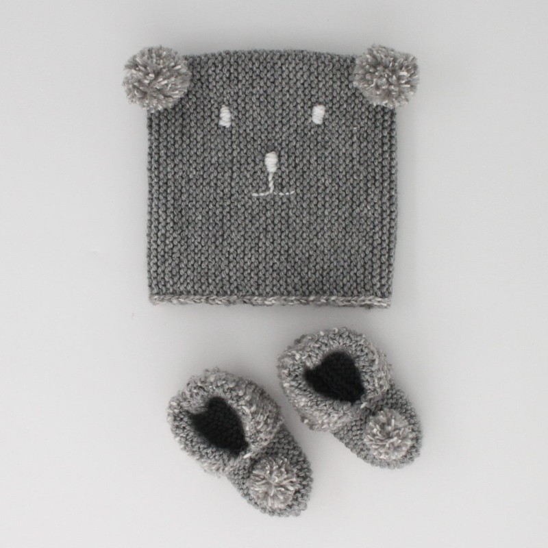 Ensemble de naissance gris - nounours