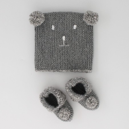 Ensemble de naissance gris - nounours