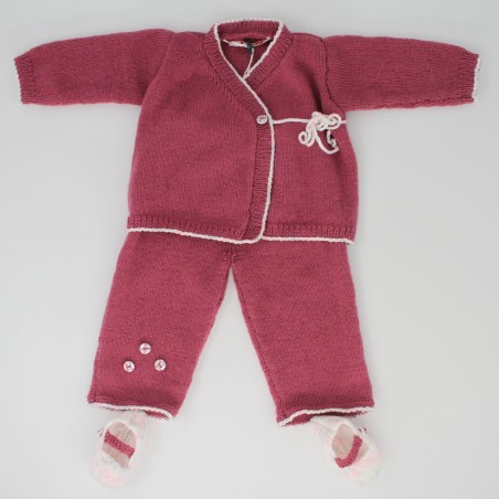Kopie von Bonnet et snood rose-saumon