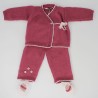 Kopie von Bonnet et snood rose-saumon