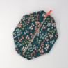 Trousse cosmétique petites fleurs sur fond vert