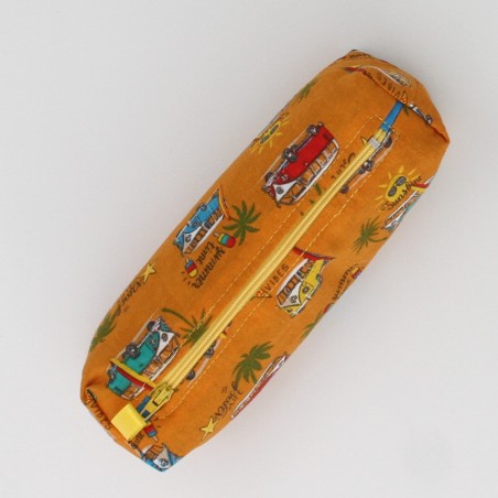 Trousse d'écolier orange impression Van d'aventure