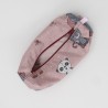 Trousse d'écolier vieux rose motifs animaux enfantins