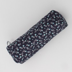 Trousse d'écolier bleue motif floral
