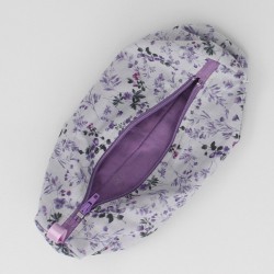 Trousse d'écolier violette motif floral
