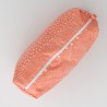 Trousse cosmétique orange et impression crème