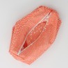 Trousse cosmétique orange et impression crème