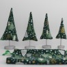 Forêt de sapins - Imprimé sapins verts avec des pieds argentés